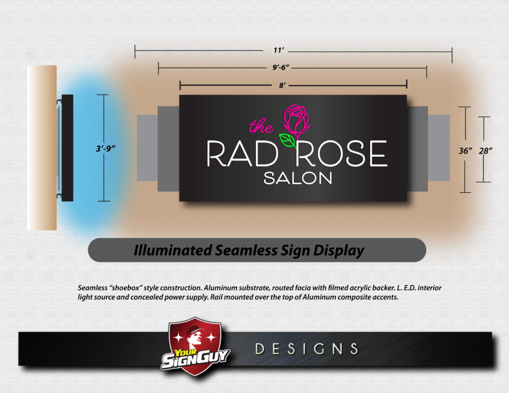 Seamless Display with Accents, Backlit