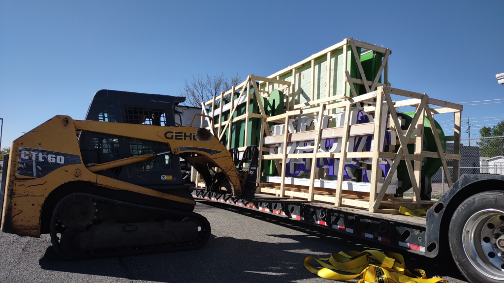 Unloading and checking shipment.